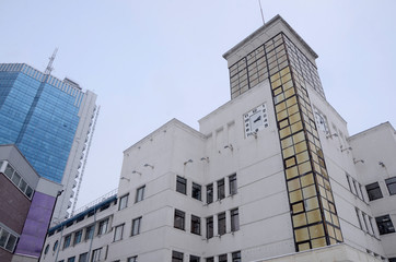 The post office building, built in the style of Stalinist constructivism.