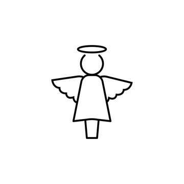 souvenir angel line icon on white background