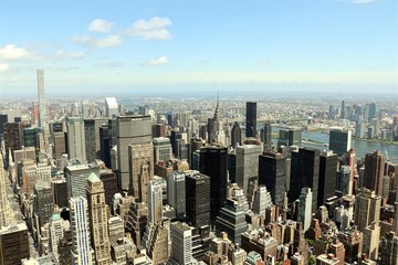 Manhattan, New York, United States. A panoramic view of Midtown from the  observation deck of the Empire State Building