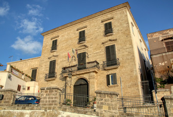 Exterior of Palazzo Pantaleo, 18th century building in the city of Taranto, Puglia, Italy