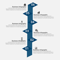 Presentation business infographic template with 3, 4, 5, 6 options. Vector illustration.