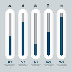 Presentation business infographic template with 3, 4, 5, 6 options. Vector illustration.