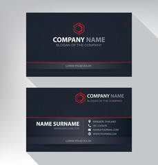 Business card in modern style black and red color