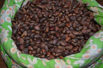 Pine nuts in a bag.