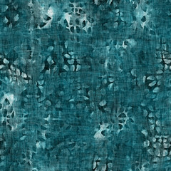 Obraz premium Bleached tie dye stain noisy grungy teal turquoise cloudy faded folk ethnic variegated digital filter rough distressed mottled graphic design. Seamless repeat raster jpg pattern swatch.