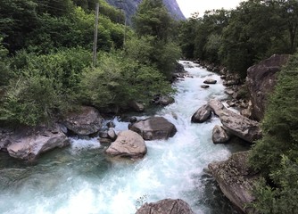Moesa river in Mesolcina, Switzerland
