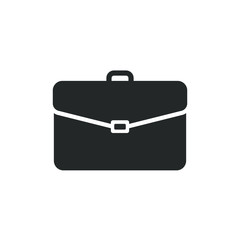 black briefcase isolated on white background