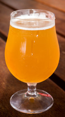 Glass of beer on a table