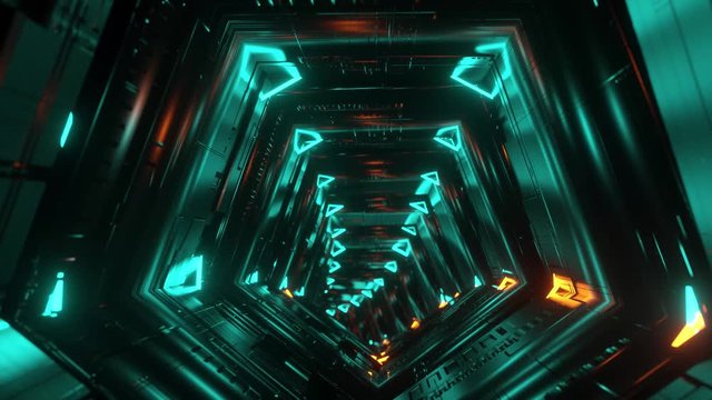 Tunnel tech lumineux vide