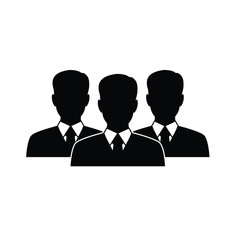 people icon/ Three businessman silhouettes - vector icon