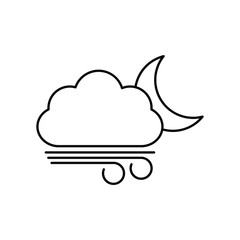 weather icon  - black vector symbol cloud wind sign