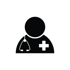 doctor icon. Doctor with stethoscope vector sign