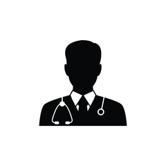 doctor icon. Doctor with stethoscope vector sign