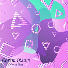 Abstract background. Multicolored waves. Striped geometrical figures. Vector illustration for web design, cards, invitations, banners, posters. 