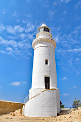 Fototapeta na wymiar Pafos Lighthouse, Cyprus,