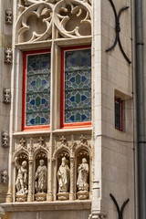 Provincial Hof window in Bruges, Belgium