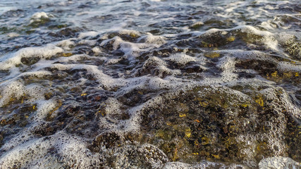 water on rocks
