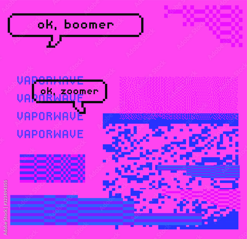Poster retro vhs background like in old video tape rewind or no signal tv screen with glitch camera effect.