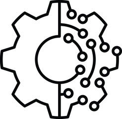 Digital technology icon, vector illustration