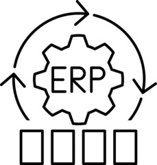 ERP system icon, vector illustration