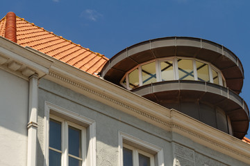Fototapeta na wymiar Modern rooftop, european architecture (Bruges, Belgium)