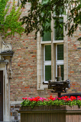 Fototapeta na wymiar Typical ancient houses in Bruges, Belgium
