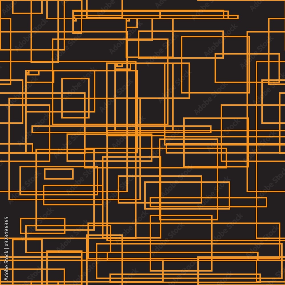 Fototapete seamless geometric pattern in op art design. the chaotic interweaving of geometric lines creating a 