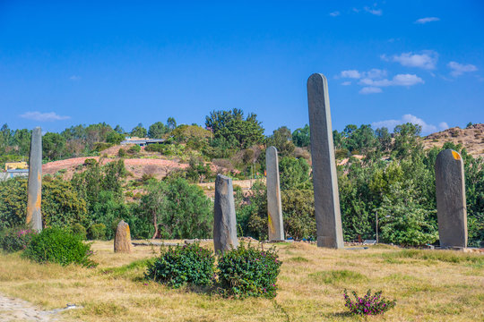 The ancient obelisks from the 4th century in Aksum, Ethiopia