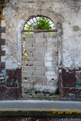 Decaying and bricked doorway in Old Panama City