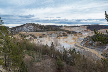 Fototapeta na wymiar limestone quarry in the czech karst area