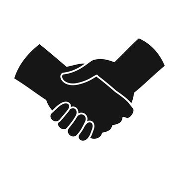 Handshake vector icon.Black vector icon isolated on white background handshake.
