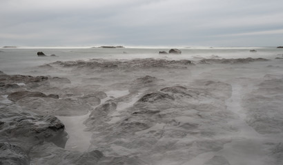 Long exposure on the coastline of Spain