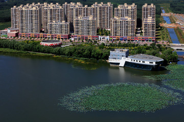 Obraz premium waterfront city architectural scenery, China