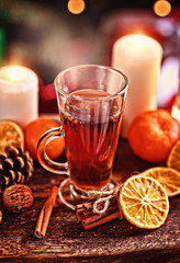 Winter warming tea with cloves and lemon