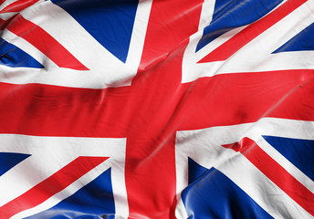 Fototapeta premium Flag of Great Britain close-up. 3D illustration.