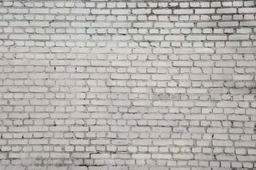 White old brick wall. Background of a white painted brick wall