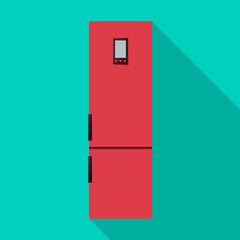 Kitchen refrigerator vector icon.Flat vector icon isolated on white background kitchen refrigerator.