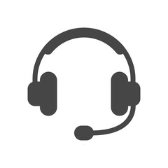 Headset icon in flat style isolated on white background. Vector illustration.