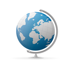 Volumetric vector globe. Globe isolated on a white background.