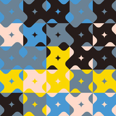 Minimal Vector Geometric Pattern design in blue palette