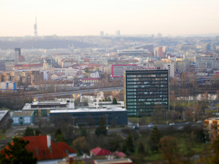 Obraz premium View of Prague using Tilt-shift effect