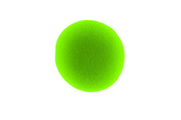 green sponge ball, green clown nose isolated on white background