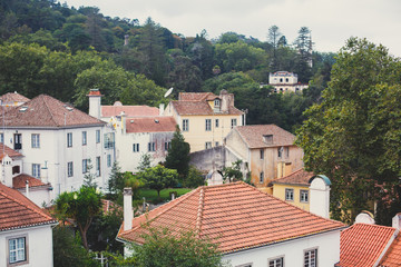 View of Sintra historical old town center, Portugal, Lisbon district, Grande Lisboa