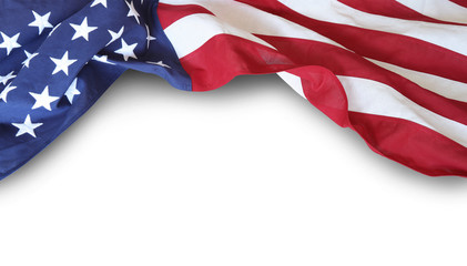 American flag on white - obrazy, fototapety, plakaty