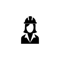 Construction woman worker icon isolated on white background