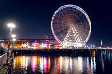 Long Exposure of the Seattle great wheel