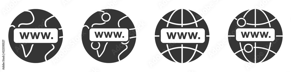 Poster www icon. website vector icons set.