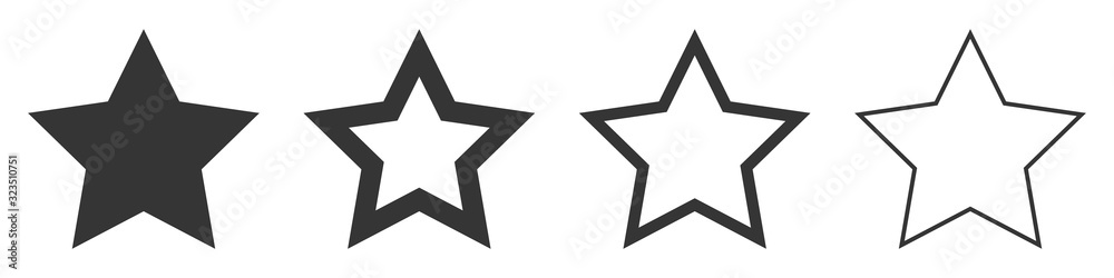 Sticker star vector icons. set of star symbols isolated.