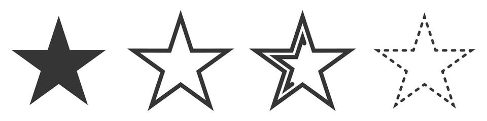 Star vector icons. Set of star symbols isolated. - obrazy, fototapety, plakaty