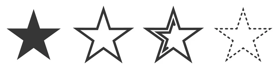 Foto op Plexiglas Star vector icons. Set of star symbols isolated. © chekman